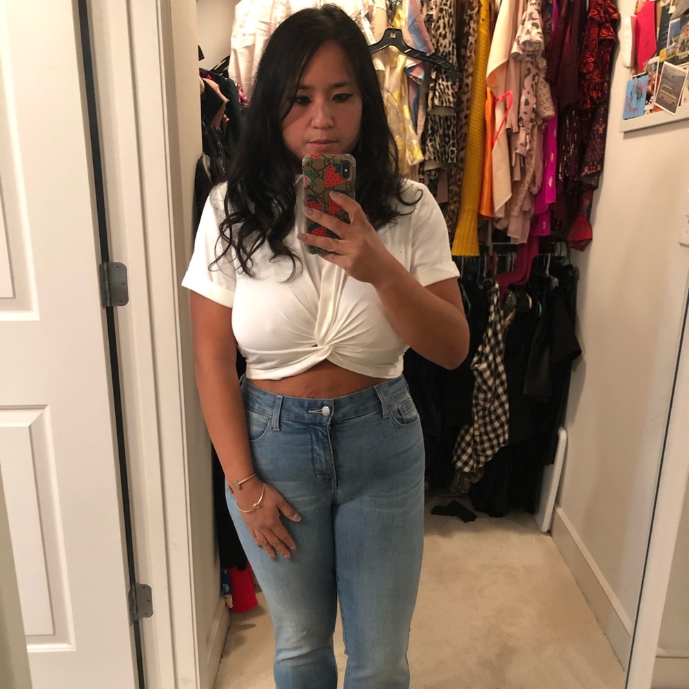 NYDJ light wash mid rise jeans